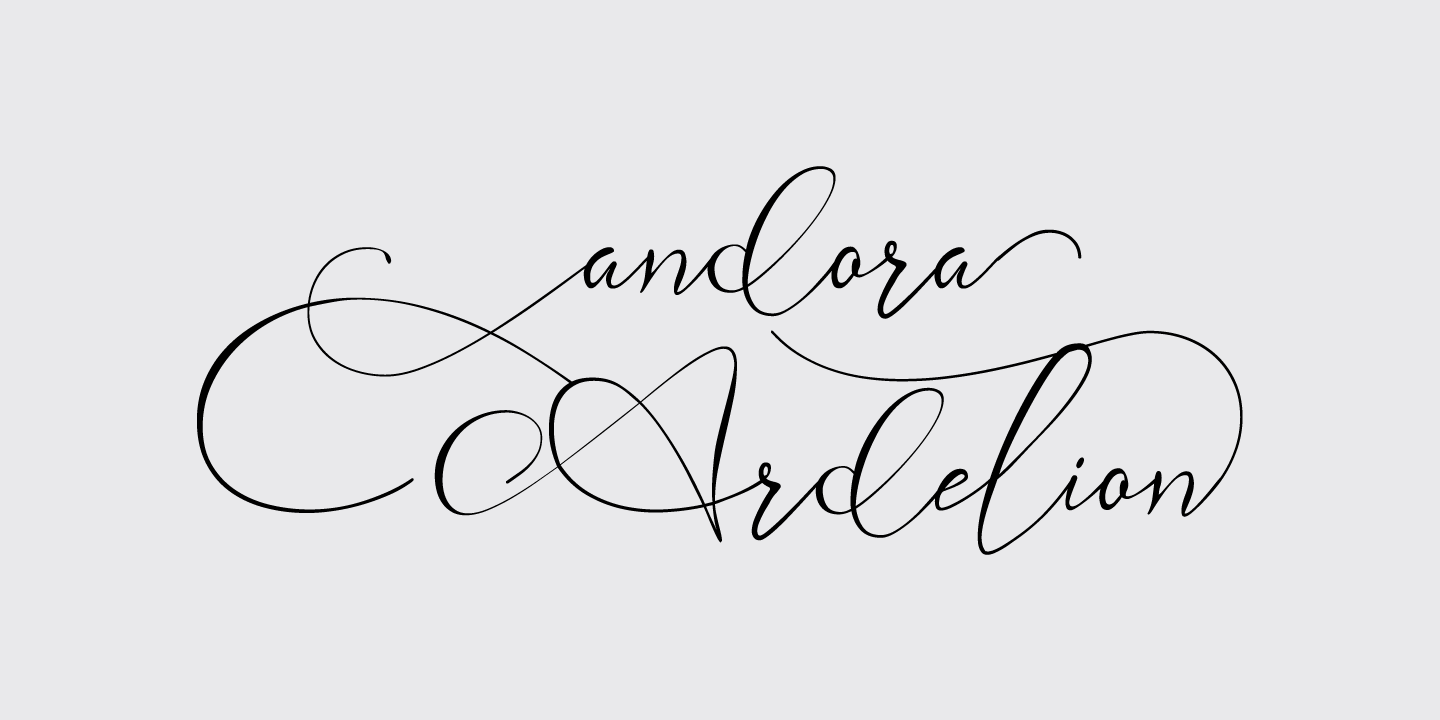 Przykład czcionki Andora Ardelion